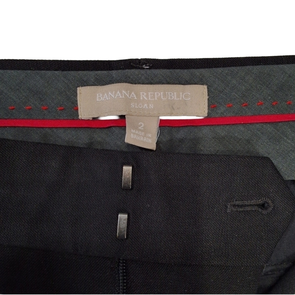 ✨2/$25 Banana Republic Sloan Fit Bi-Stretch Ankle Chino Black Pants Office - Picture 4 of 9